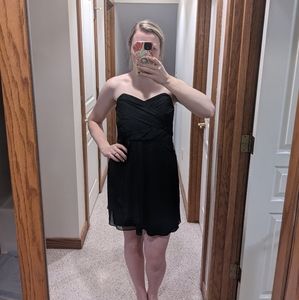 Strapless Little Black Dress with chiffon overlay